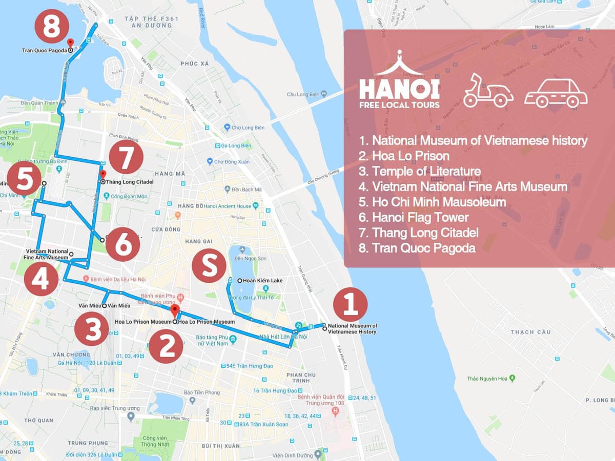 hanoi barri francès recorregut a peu mapa