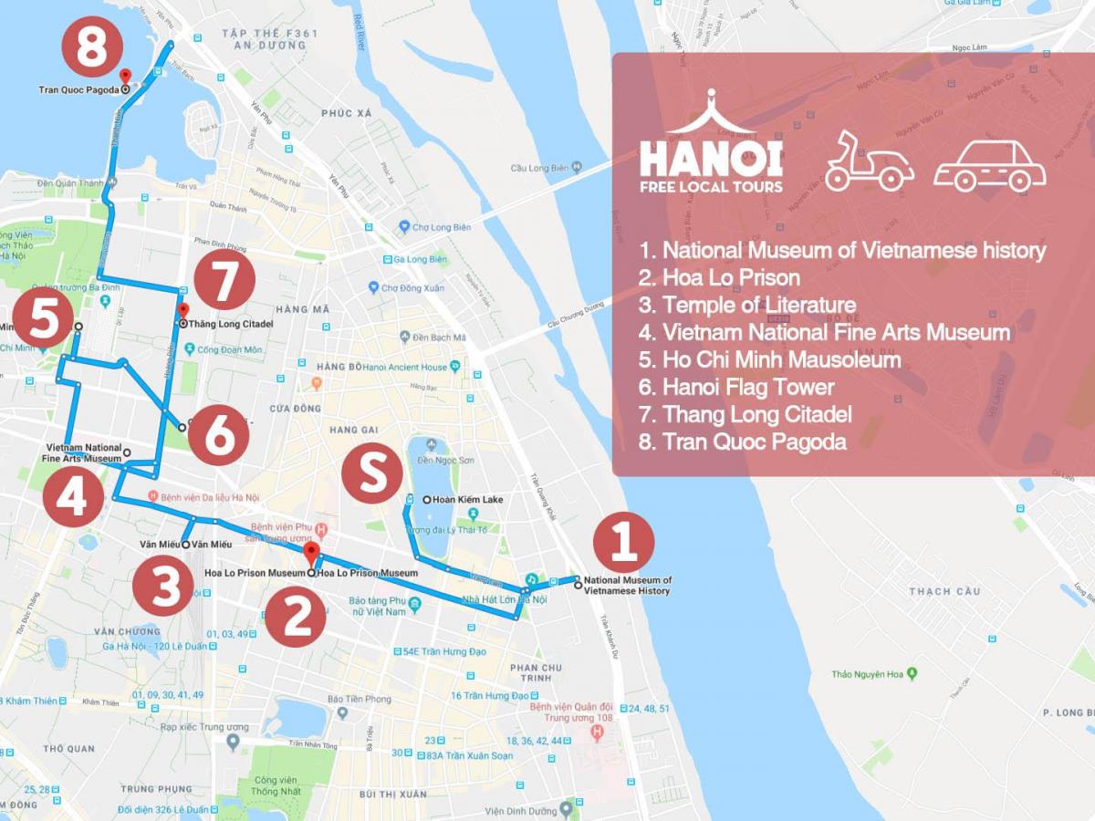 hanoi barri francès recorregut a peu mapa