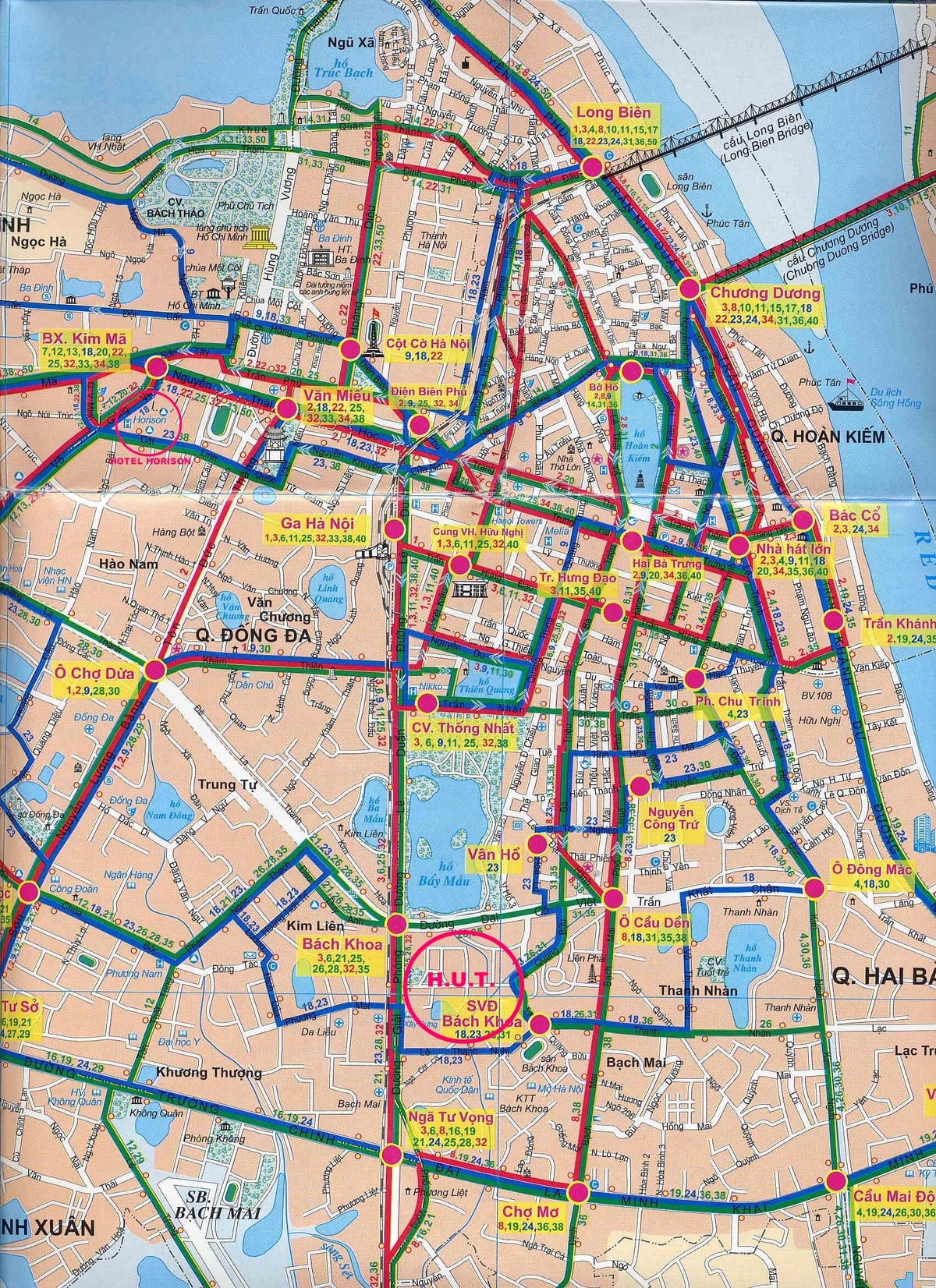 Mapa de la ciutat de hanoi bus