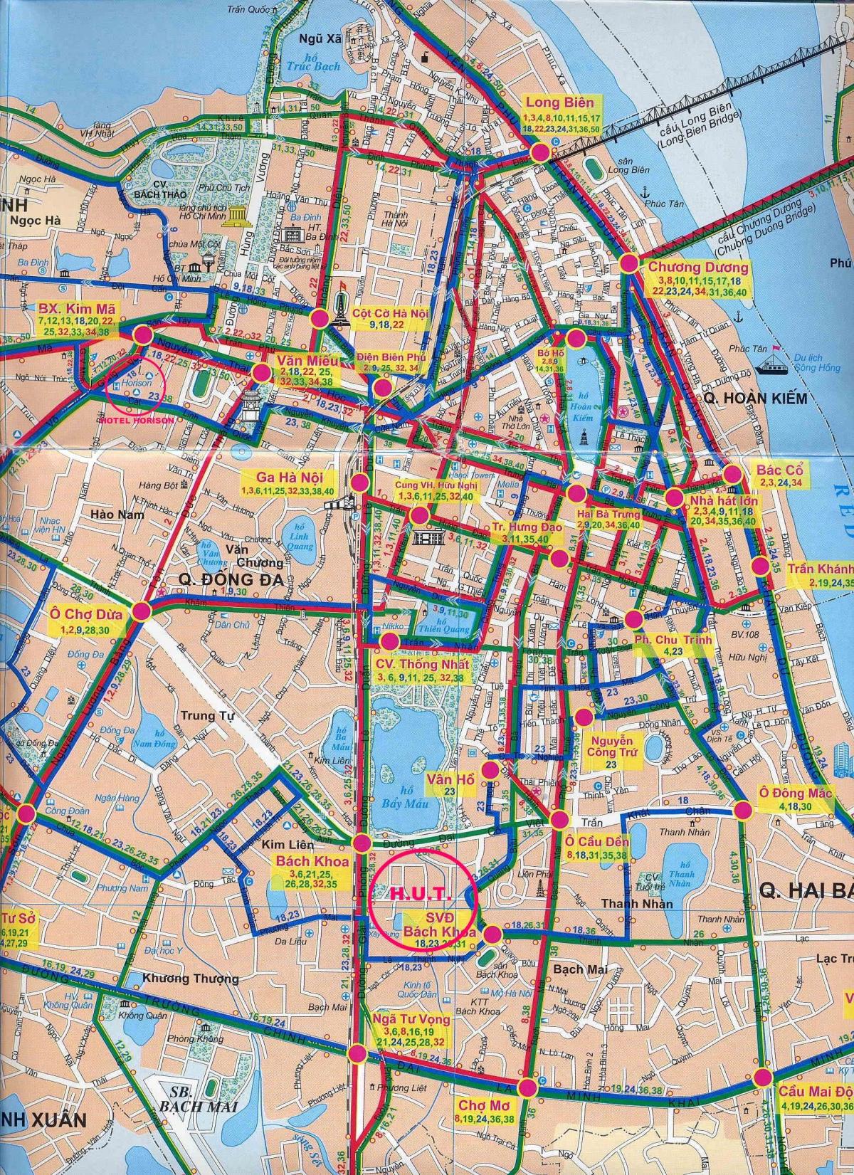Mapa de la ciutat de hanoi bus