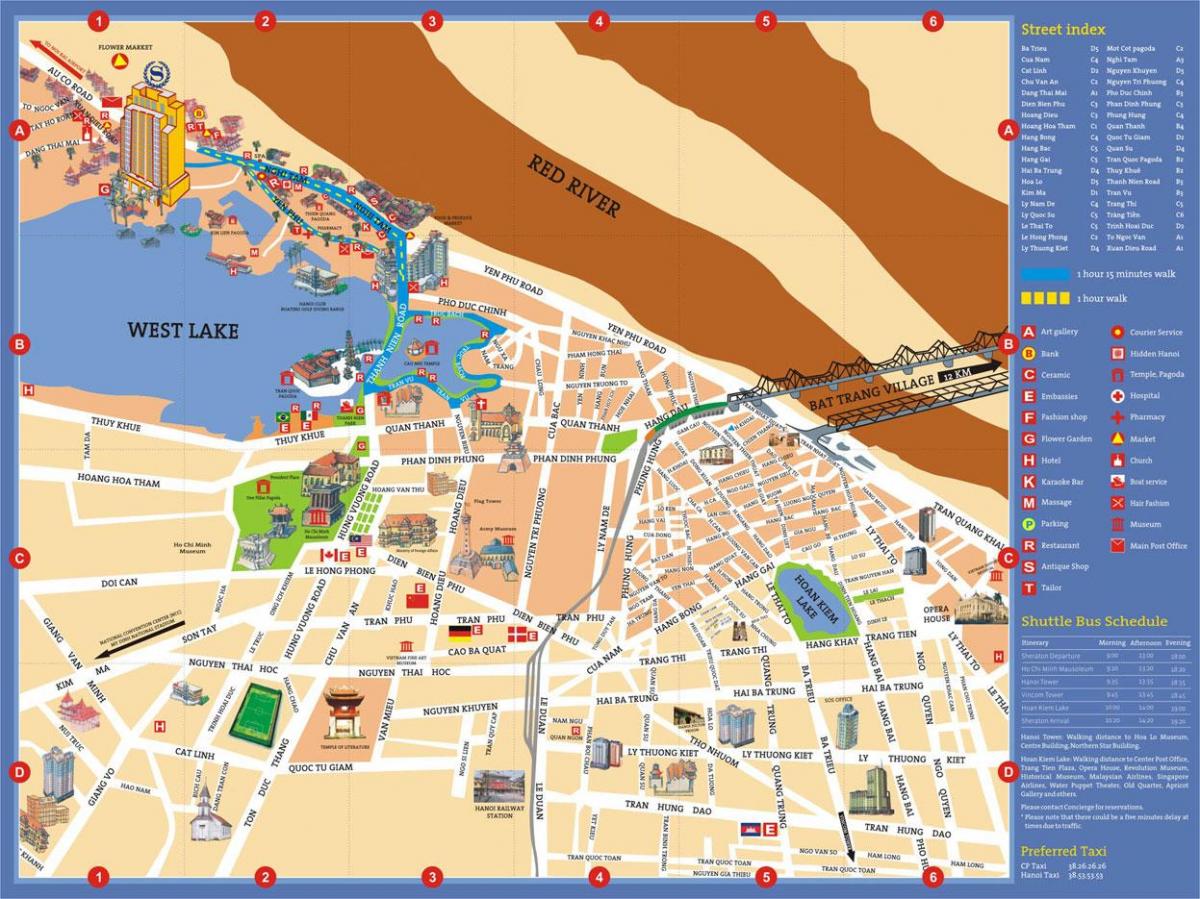 hanoi atraccions turístiques mapa