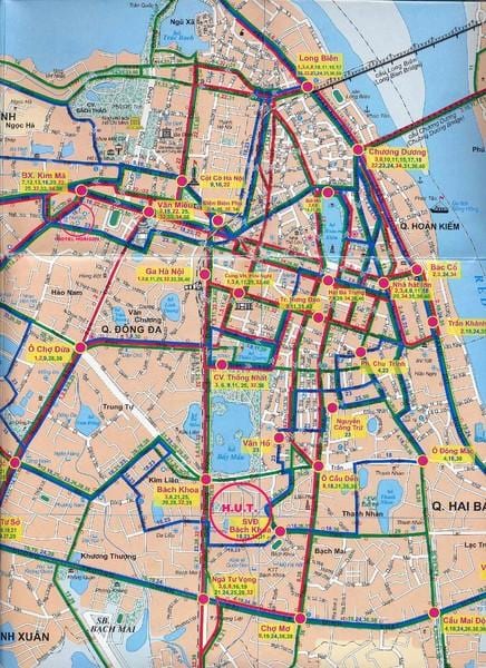 hanoi autobús mapa de rutes