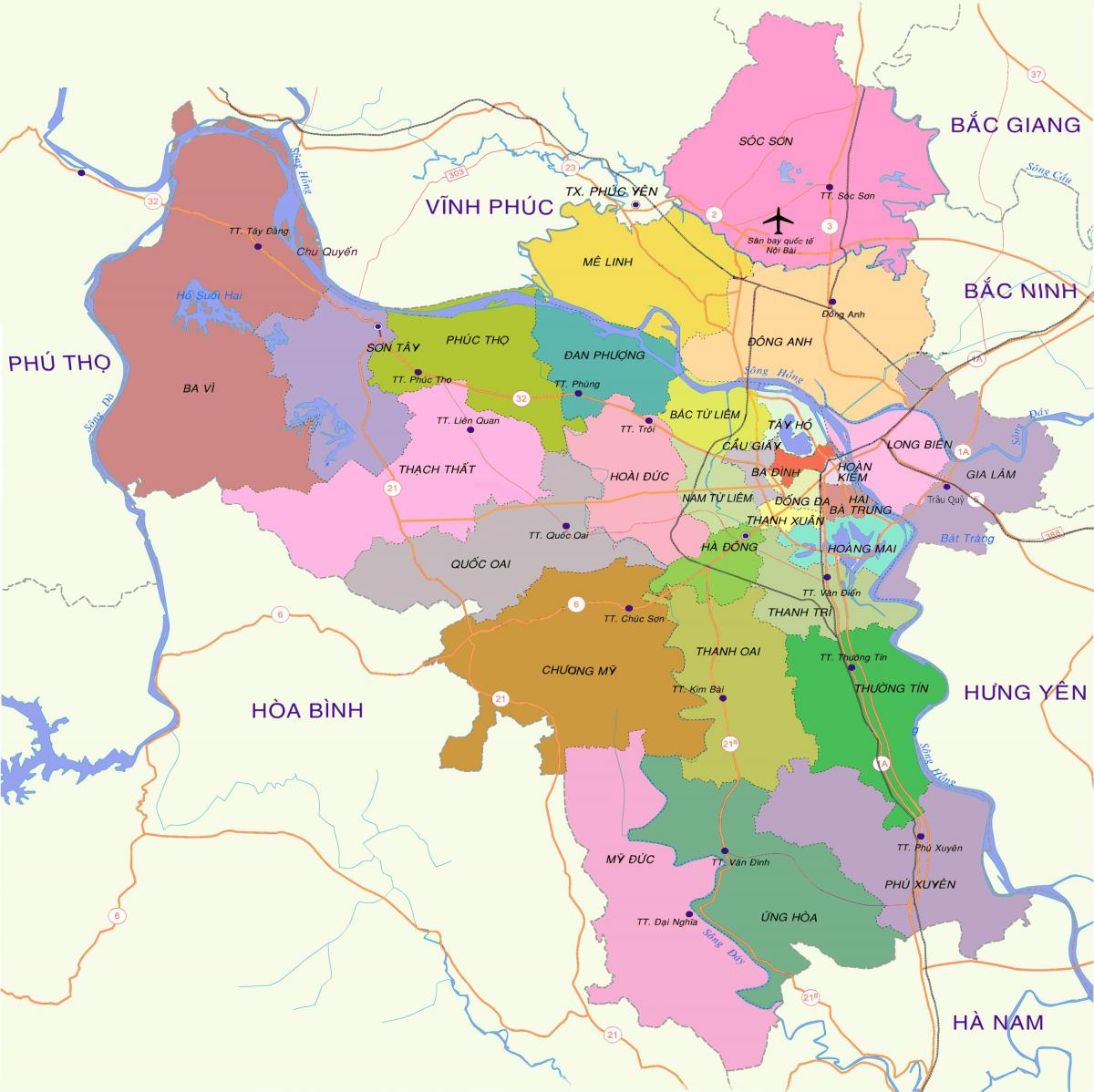 Mapa de hanoi districte