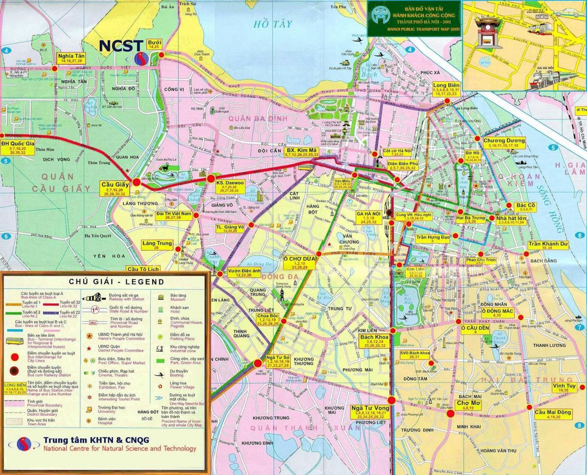 Mapa de hanoi transport públic