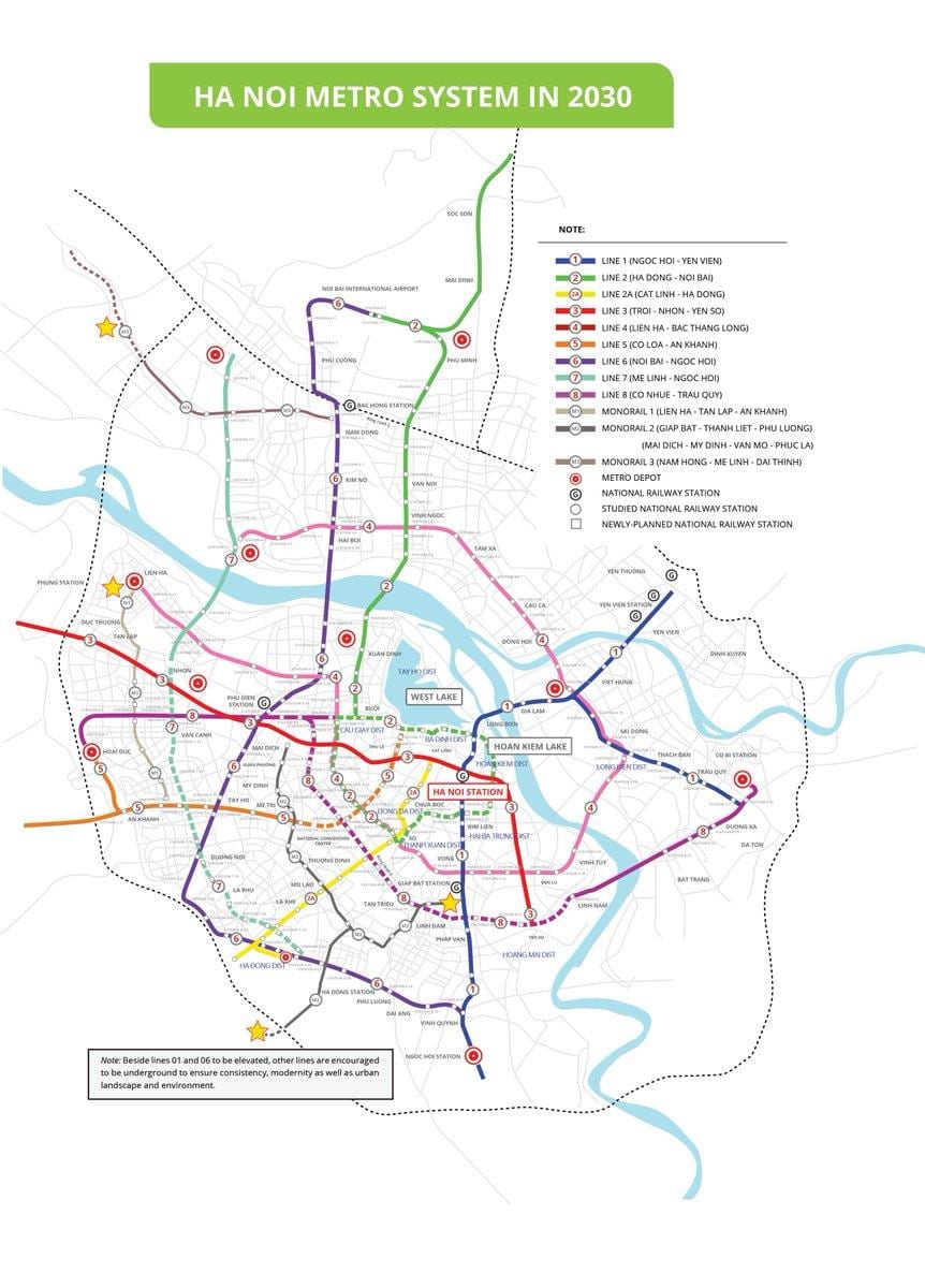 Mapa de hanoi metro