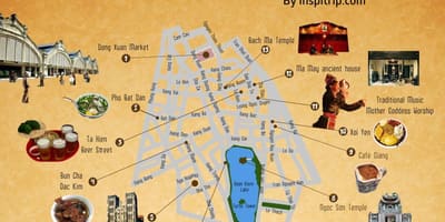 Mapa de carrers del barri antic de hanoi